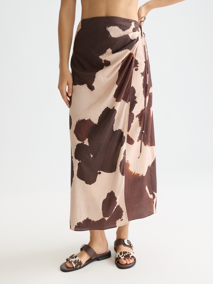 Linen wrap skirt