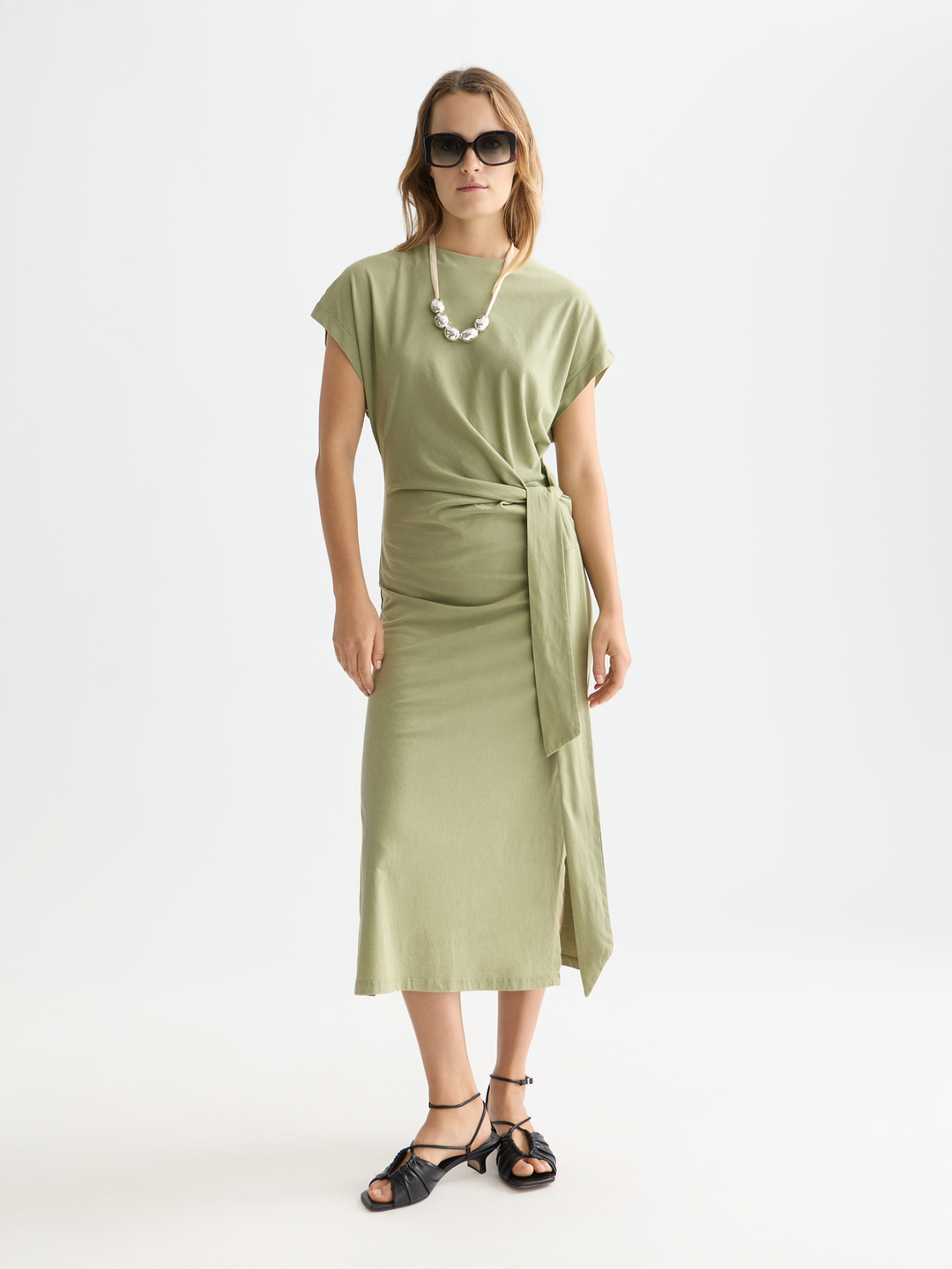 Knotted relaxed midi dress