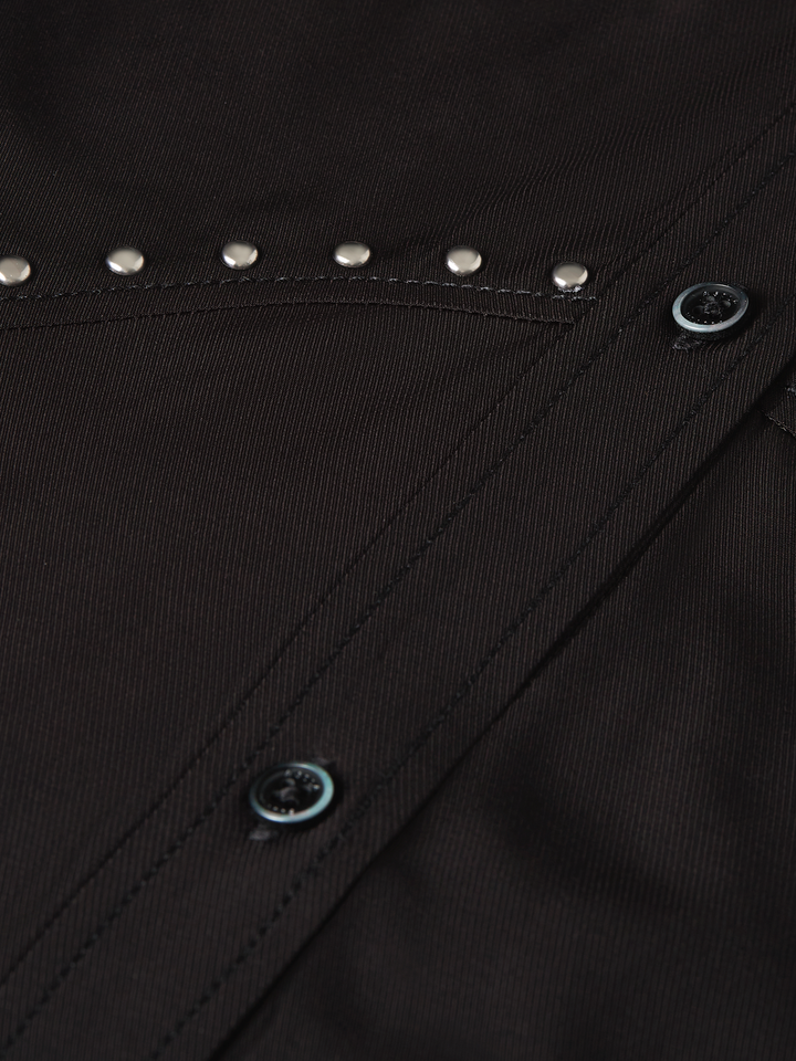 Studded button midi dress