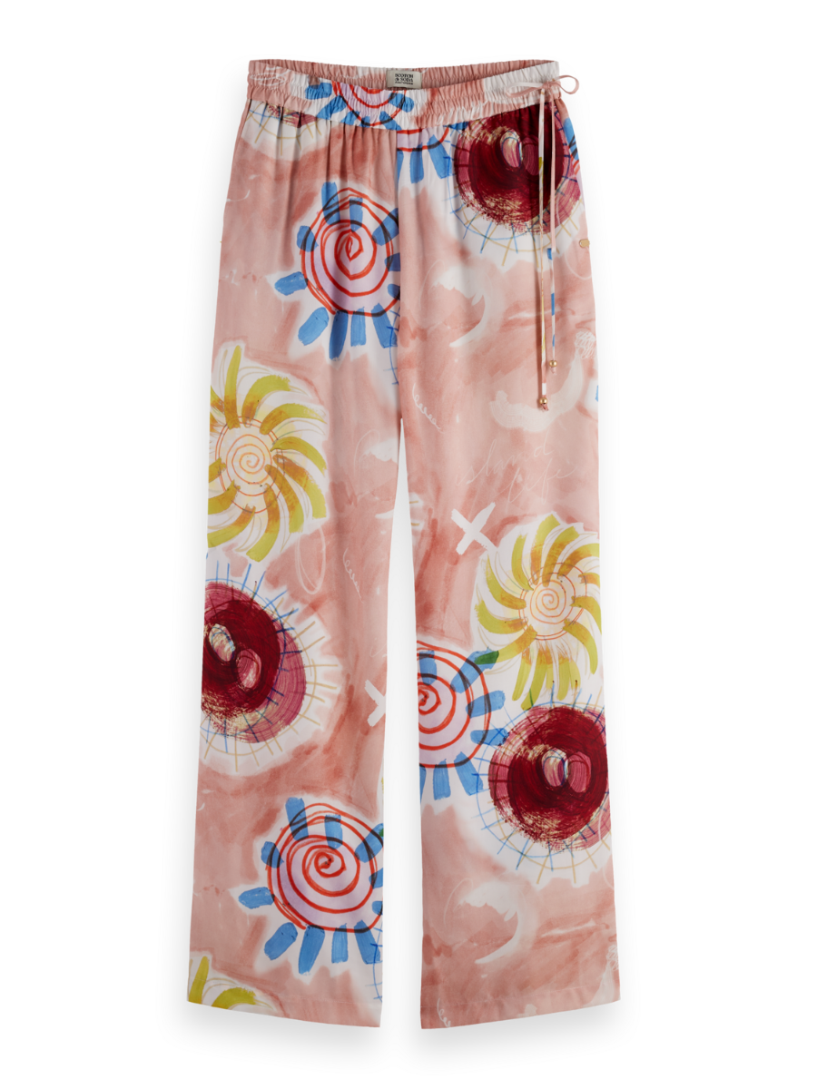 Gia - Mid rise wide leg elasticated trousers