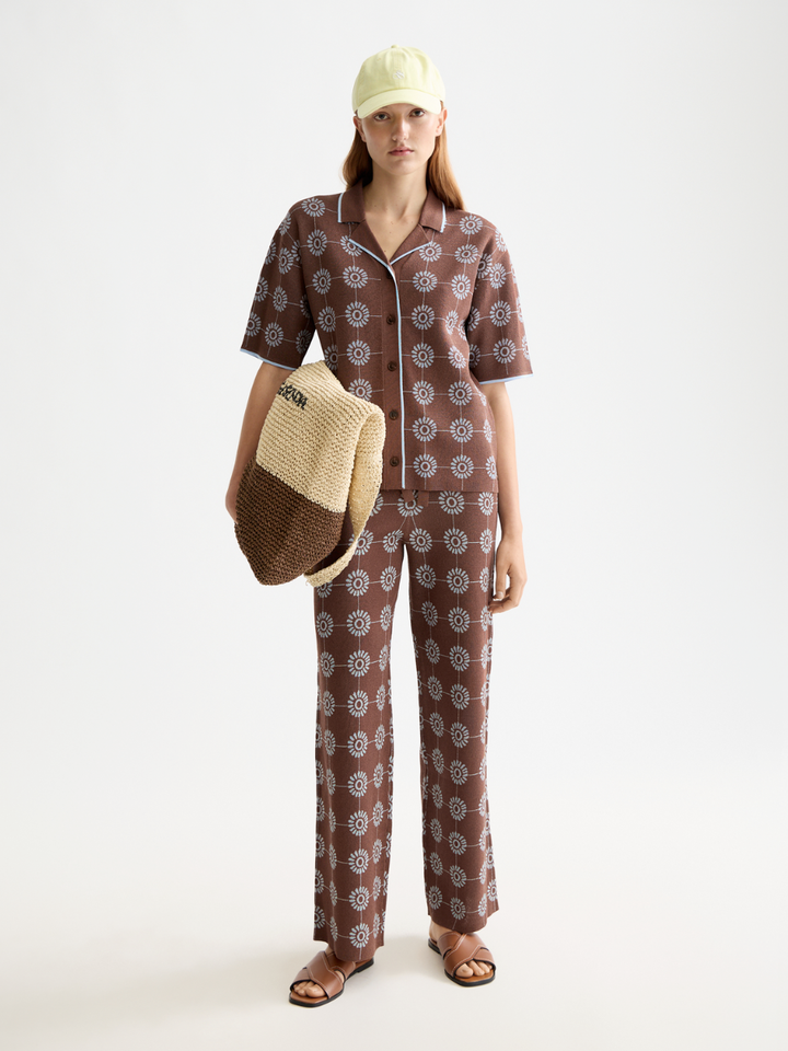 Jacquard knitted sweatpants