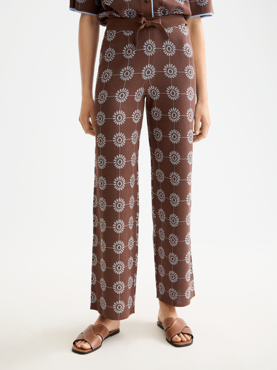 Jacquard knitted sweatpants