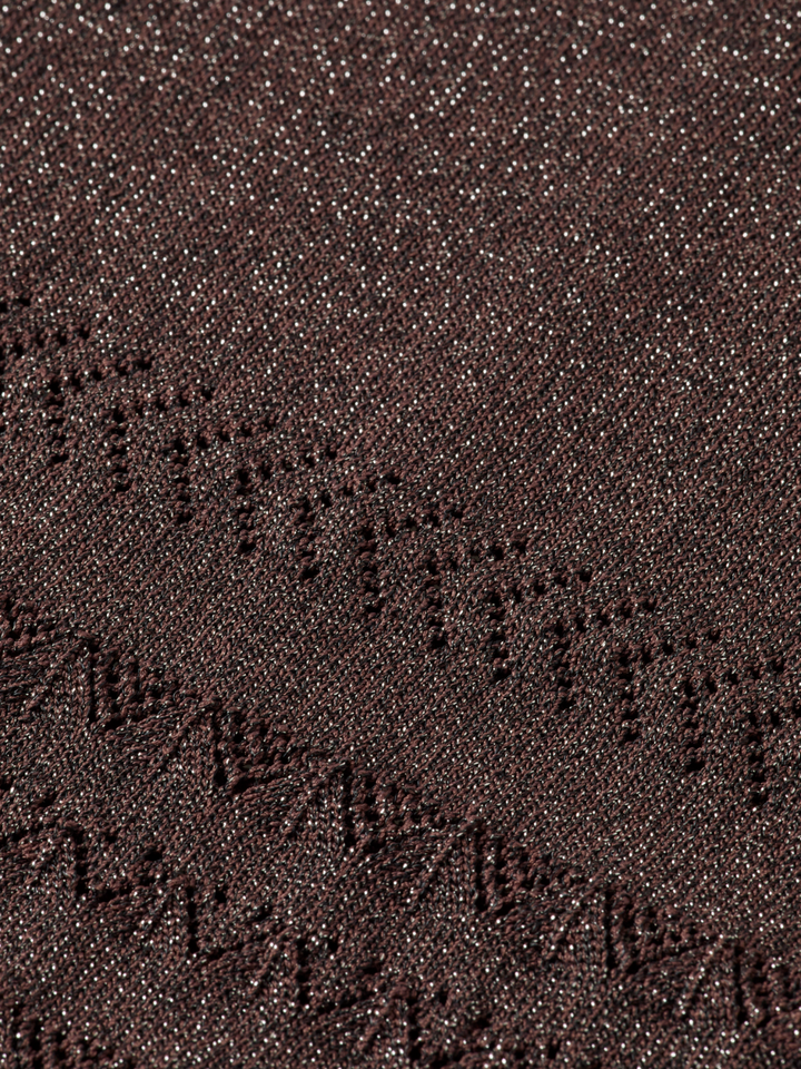 Metallic pointelle knitted trouser
