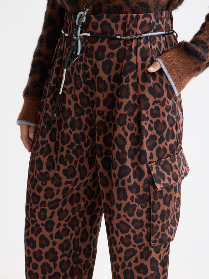 Faye high-rise tapered leg satin cargo pant