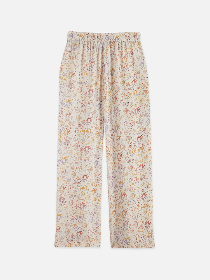 Gia - Mid Rise Wide Leg All Over Printed Pants