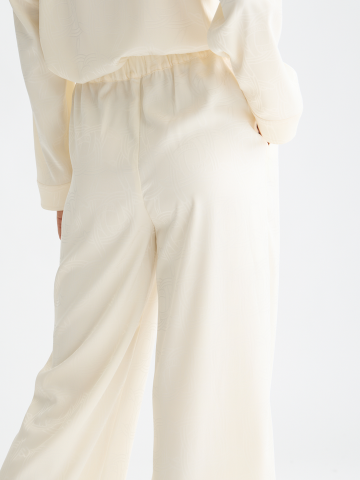 Eleni - Jaquard high rise wide leg pyjama pants