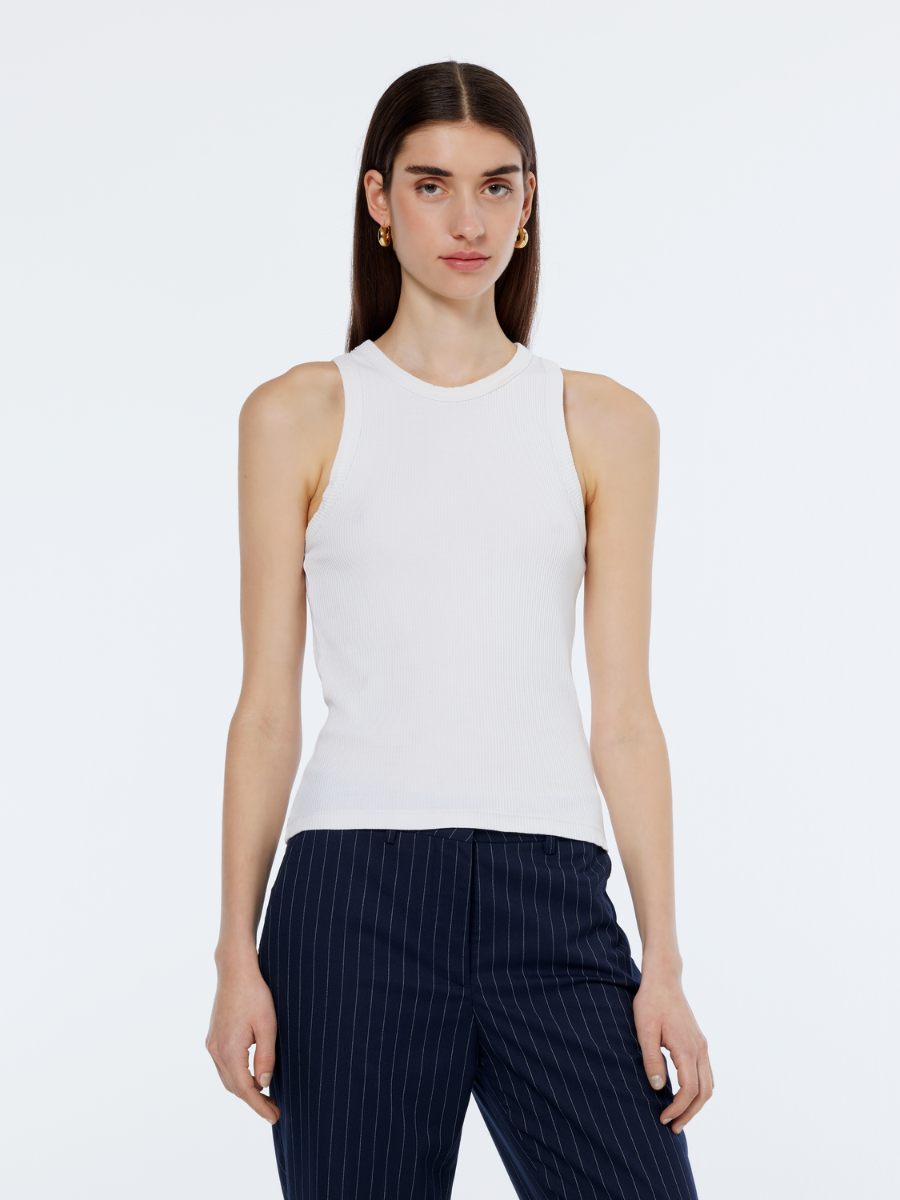 

Core Rib Racer Tank, White