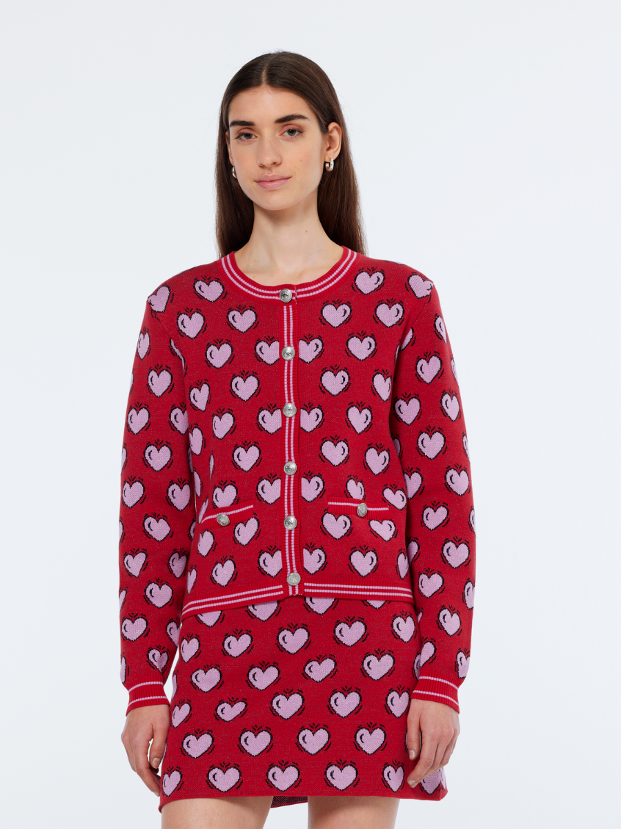 

Burton Morris cardigan, Burton morris heart jacquard