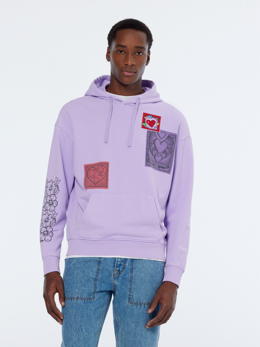 

Burton Morris artwork hoodie, Bright lavender
