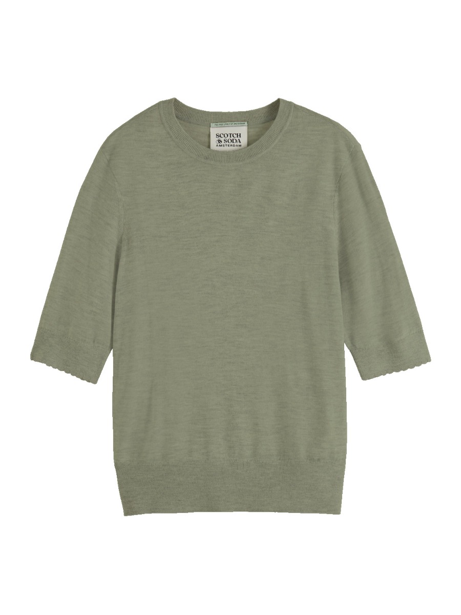 

Crew Neck Short Sleeved Pullover, Washed sage