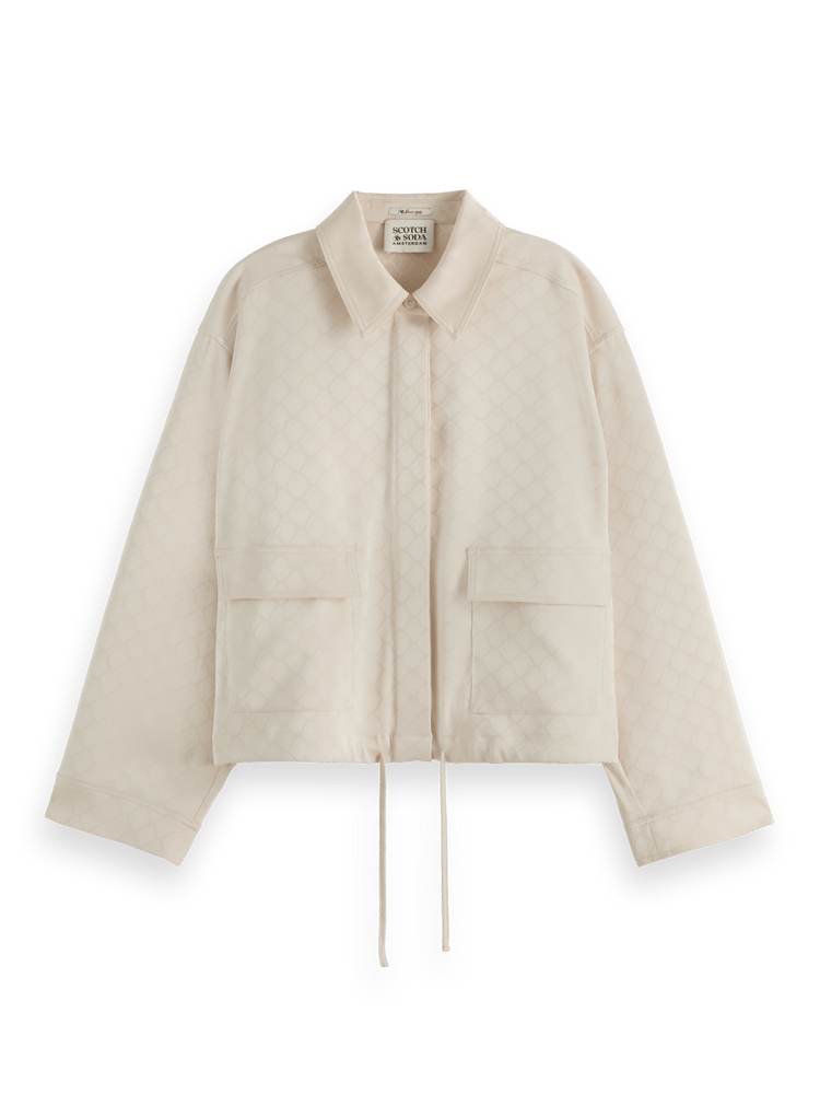 

Satin Jacquard Utility Shirt, Calico