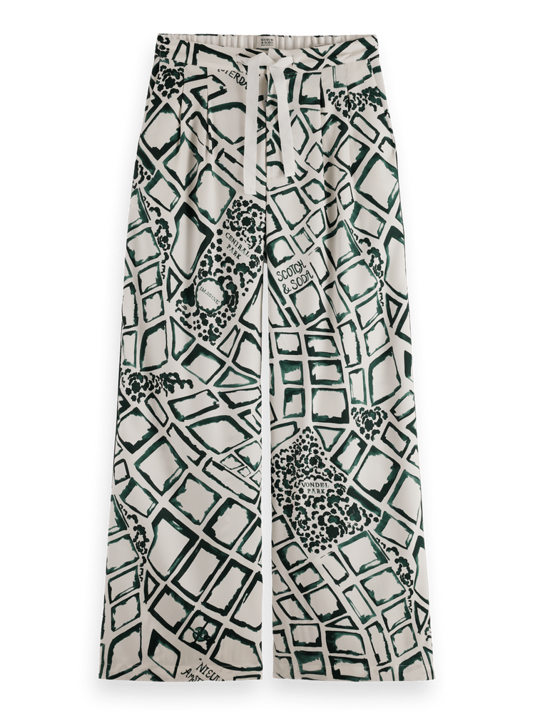 

Eleni high rise wide leg printed pyjama pant, Nieuw amsterdam city soft ice