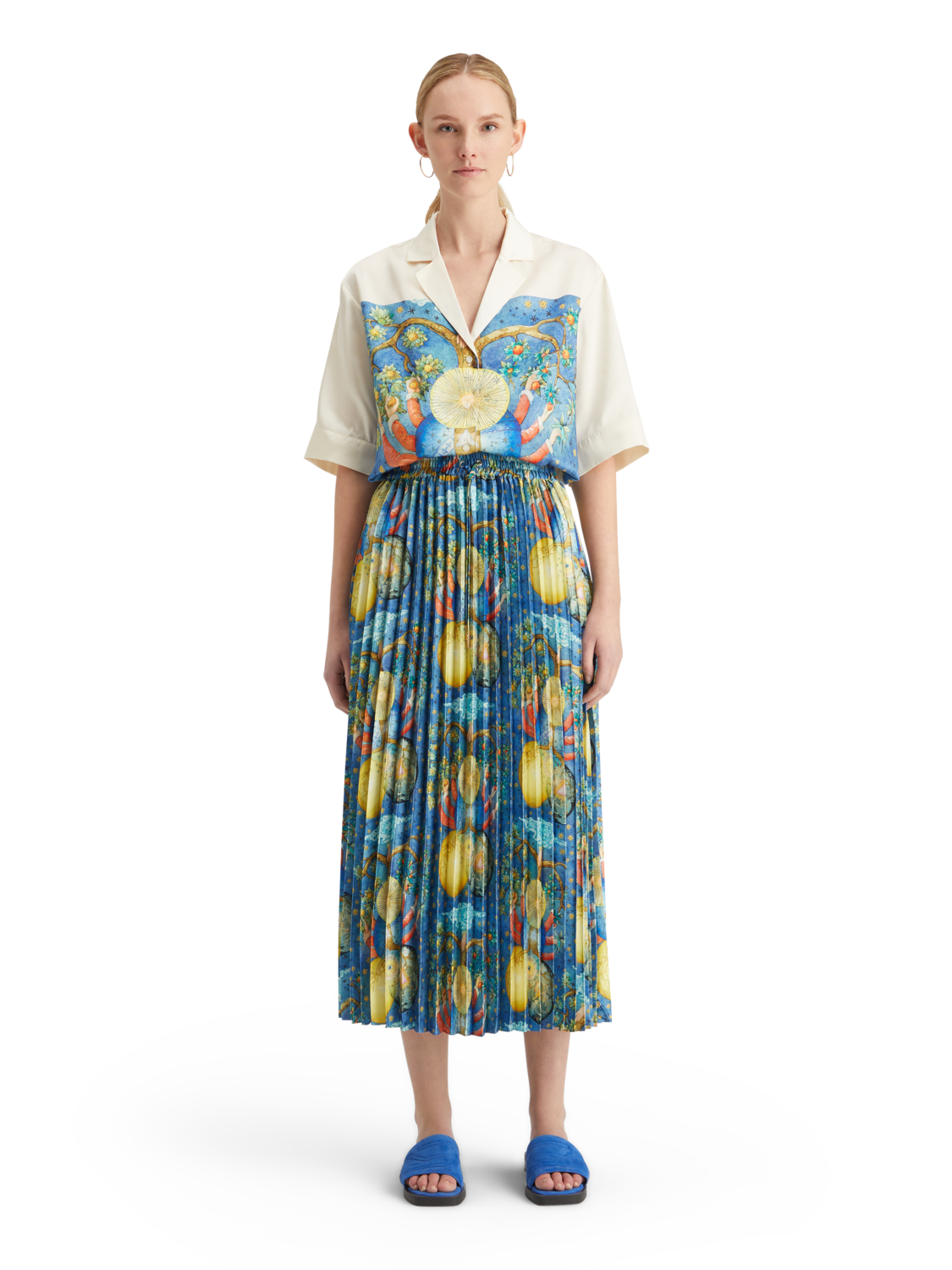 

Pleated Printed Skirt, Embassy tree aop