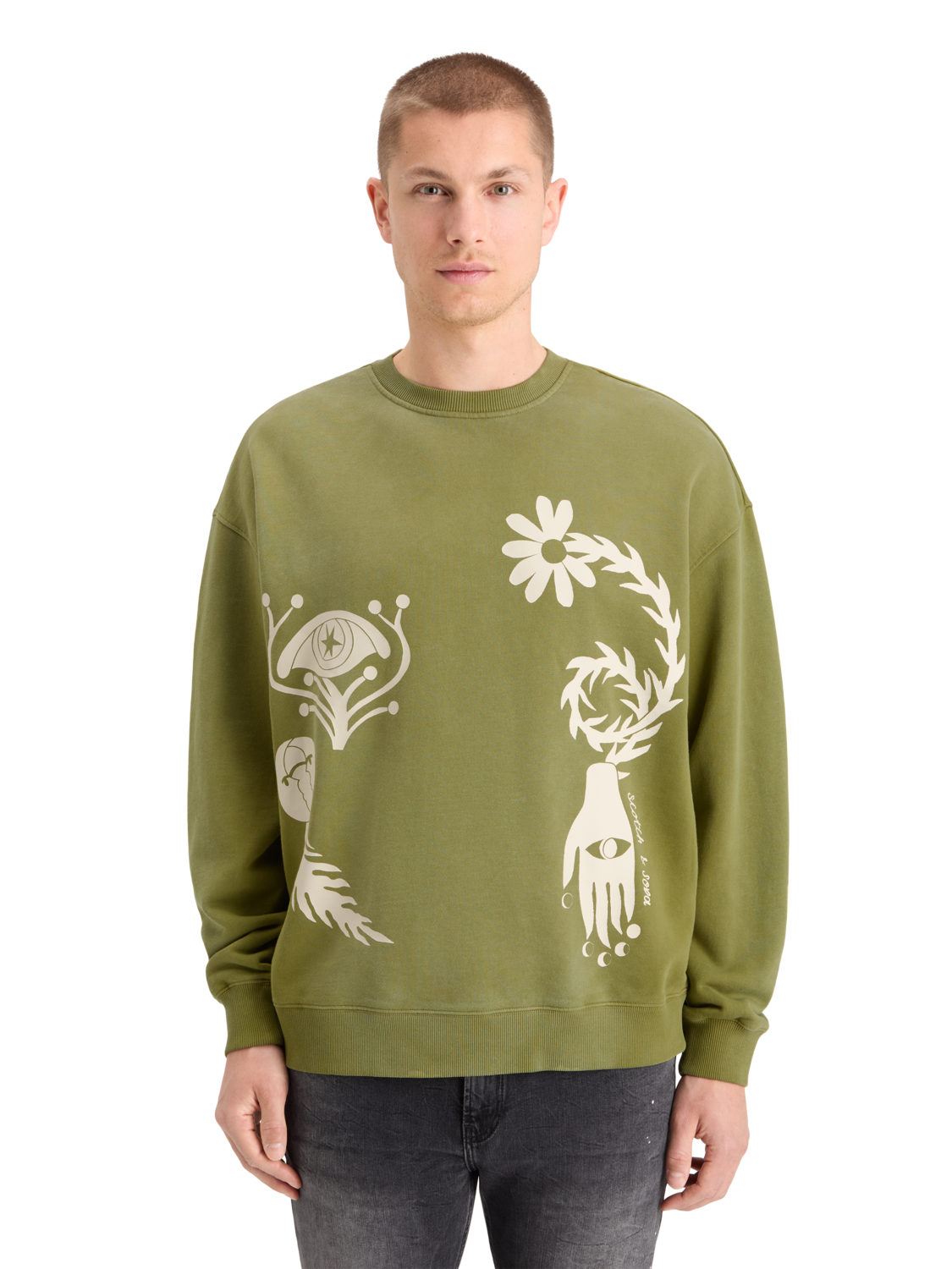 

Garment Dyed Artwork Sweatshirt, Emerald