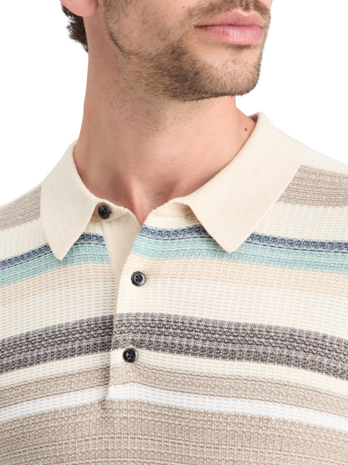 

Structured Knitted Polo, Parchment