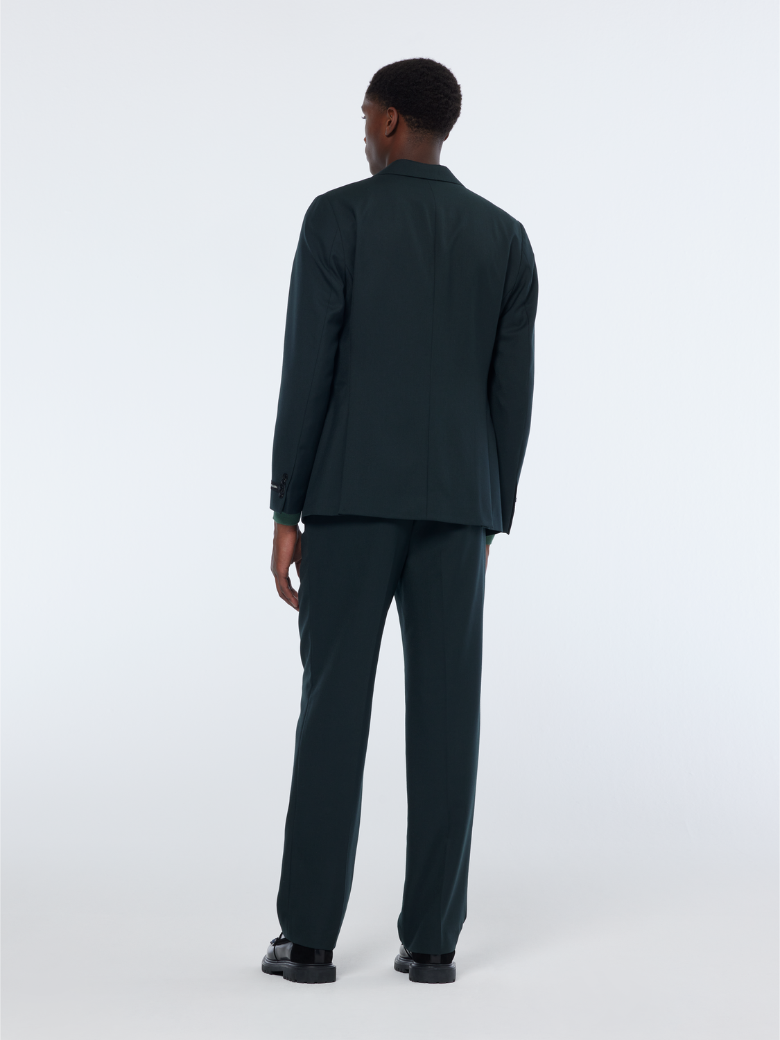 

Single-buttoned peak lapel regular fit blazer, Grachten green
