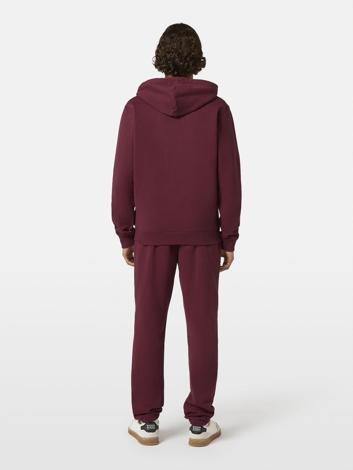 

Logo badge full zip through hoodie, Bordeaux