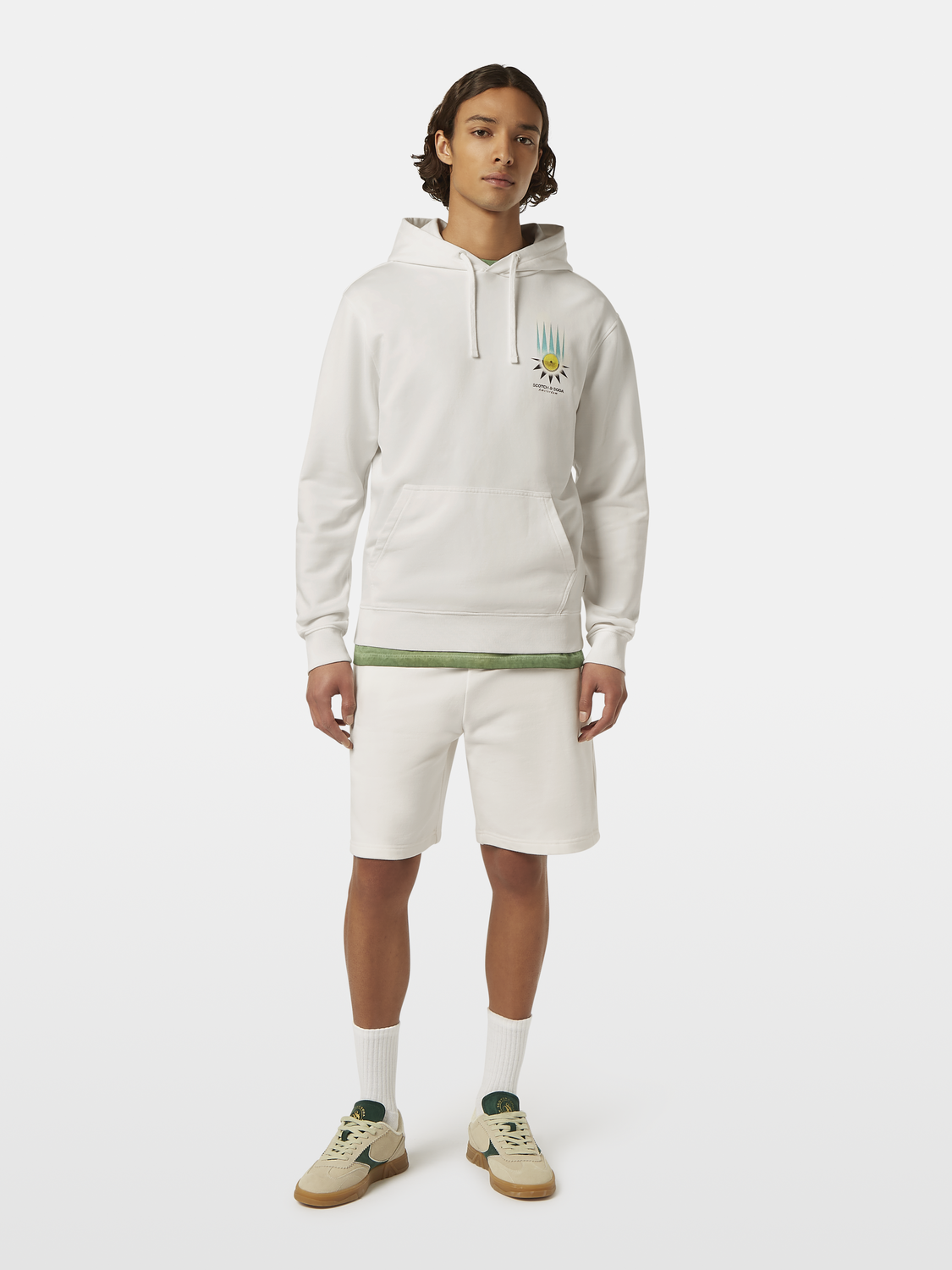 

Regular fit front and back artwork hoodie, Swan