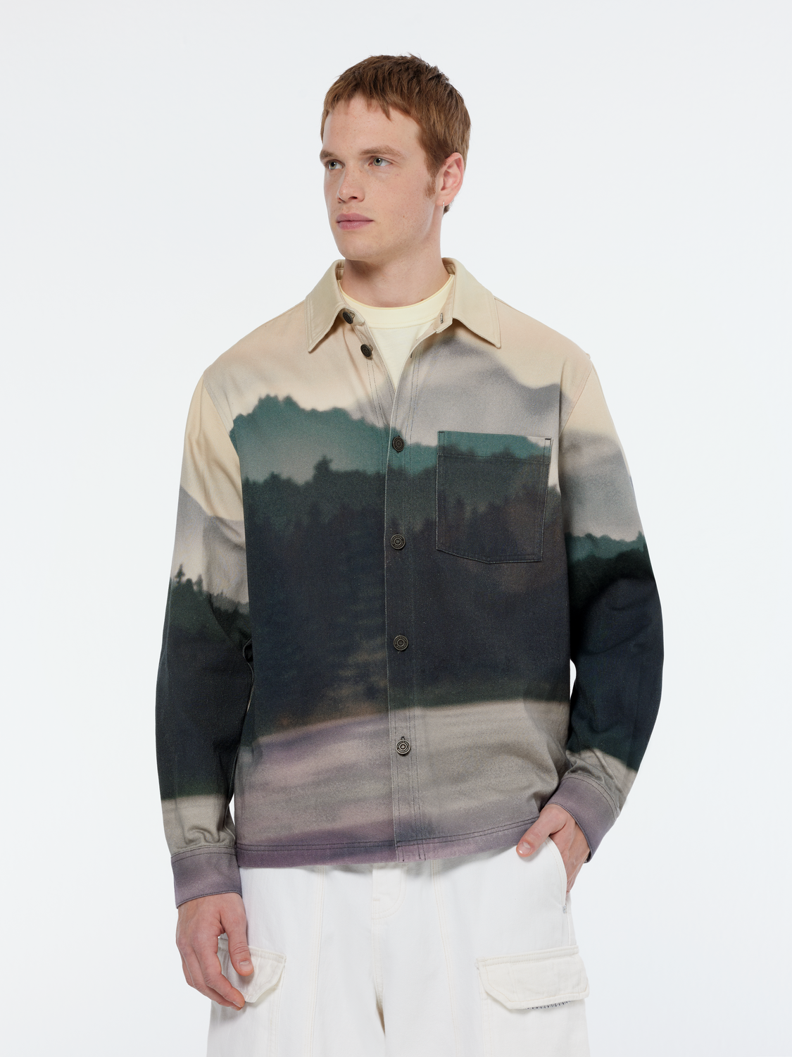 

Relaxed-Fit Printed Twill Overshirt, Blur lakehouse