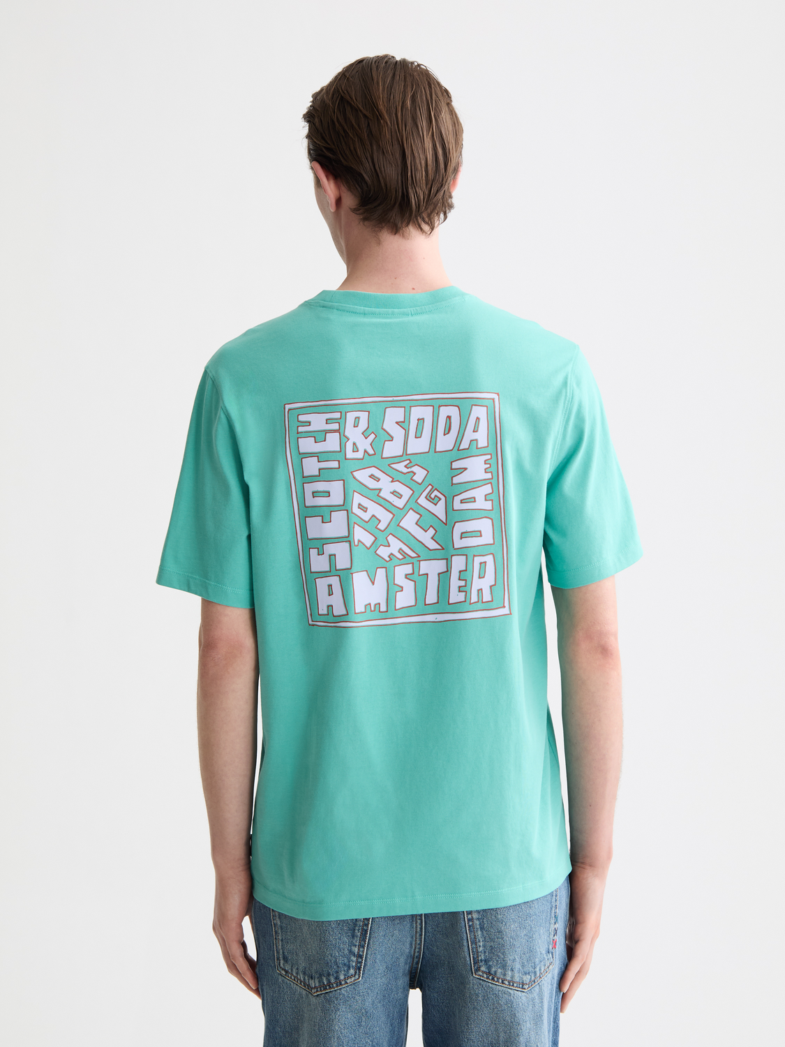 

Regular-fit front and back artwork t-shirt, Agate green