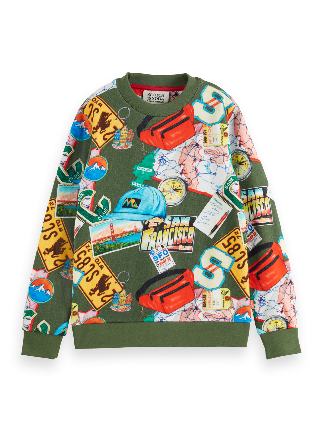 

Regular-Fit Allover Printed Sweatshirt, Emerald