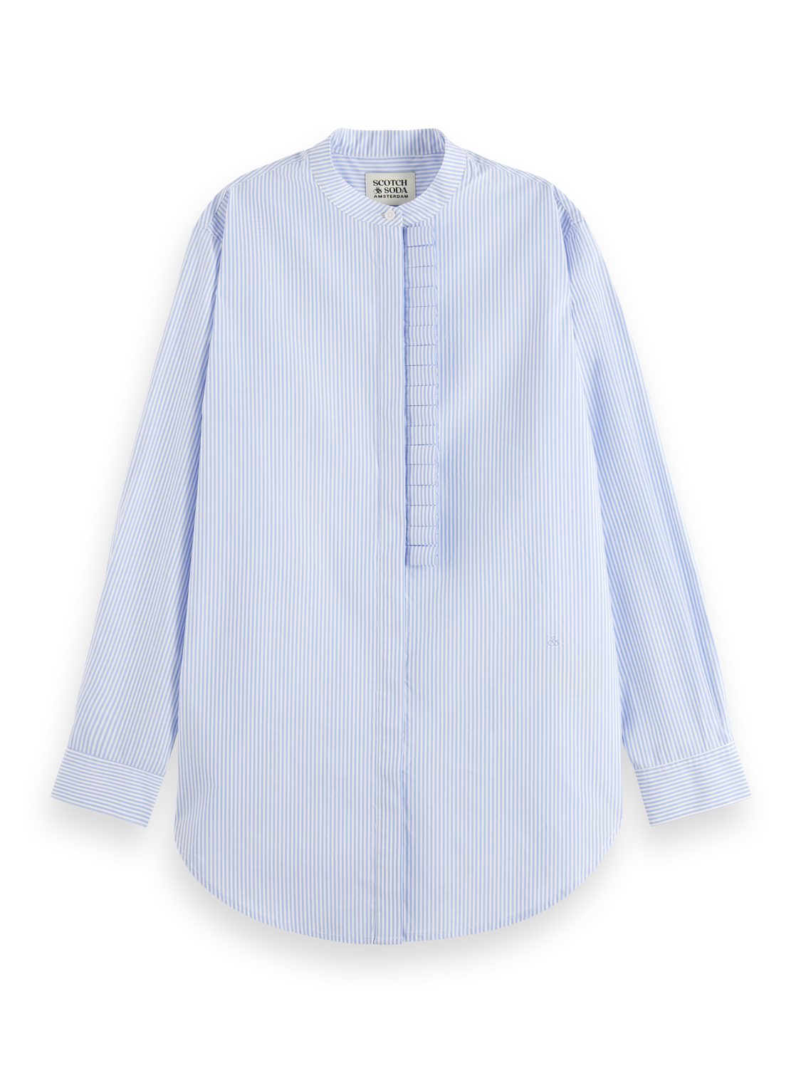 

Placket Ruffle Shirt, White