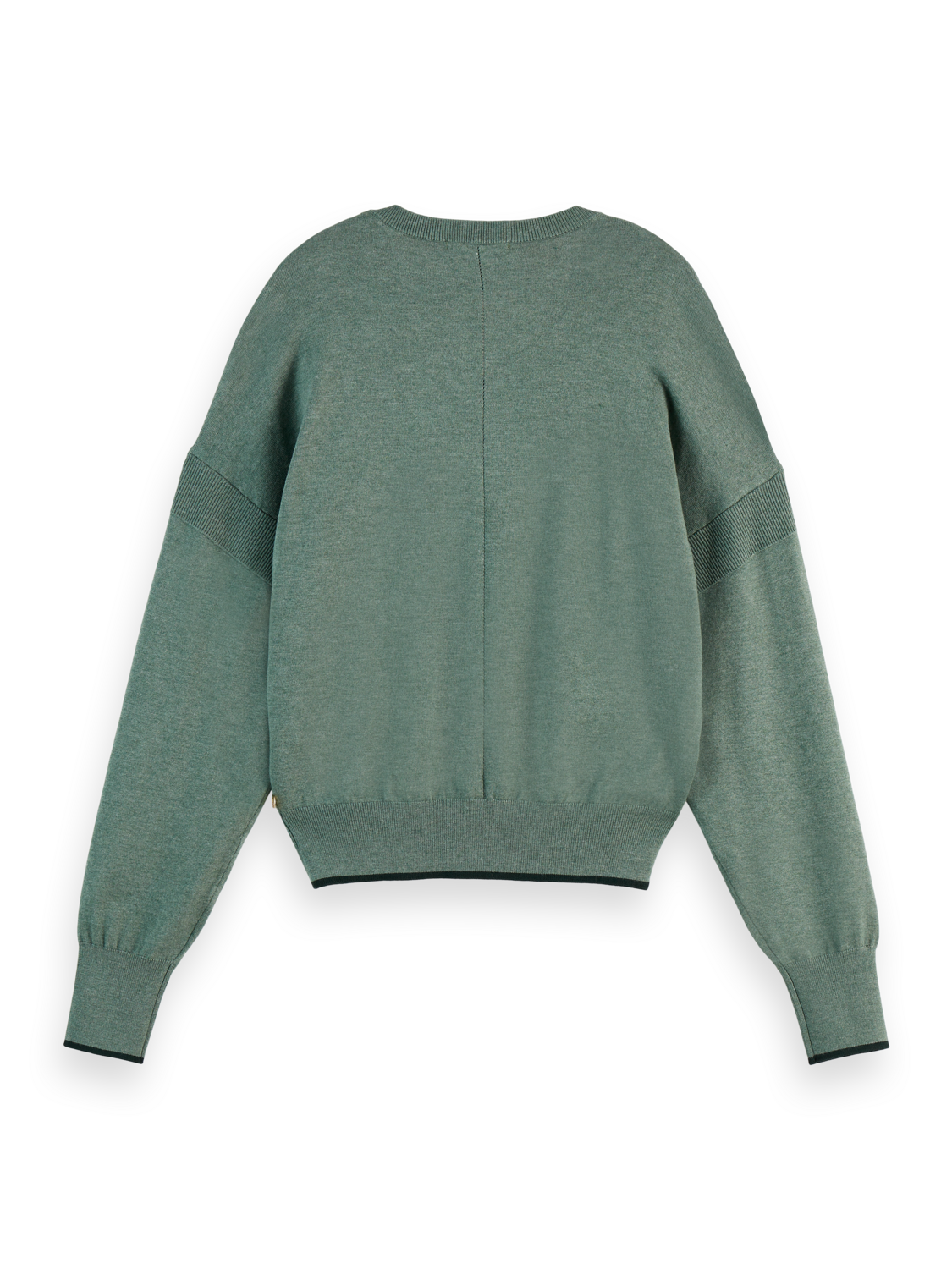 

V-neck relaxed pullover, Park green melange