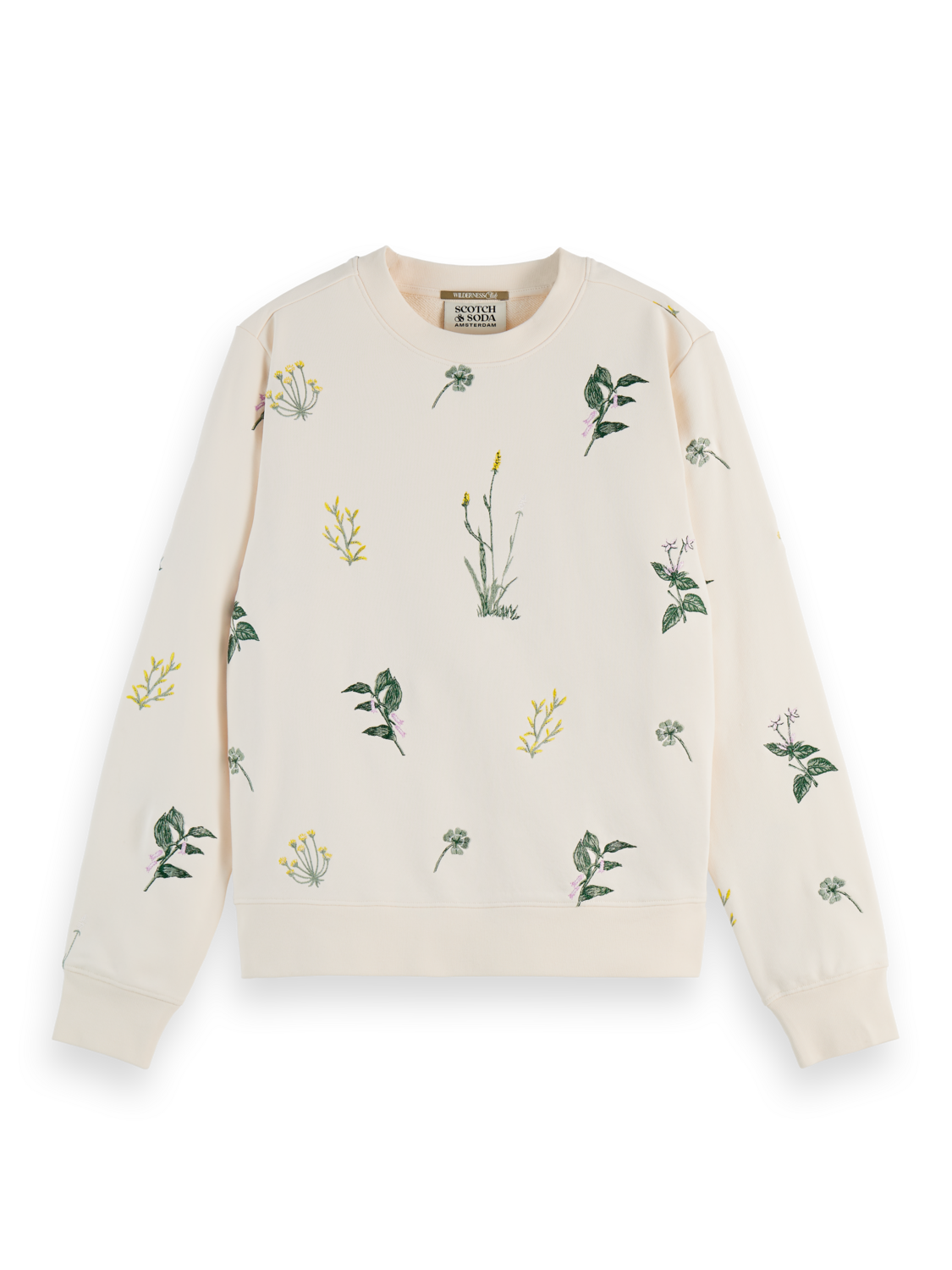 

All over embroidery regular fit sweatshirt, Soft ice