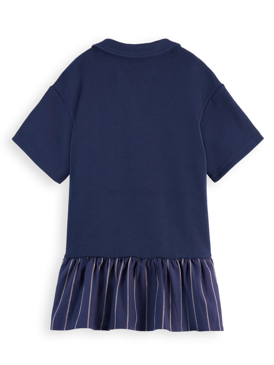 

Polo sweat dress with striped ruffles, Navy