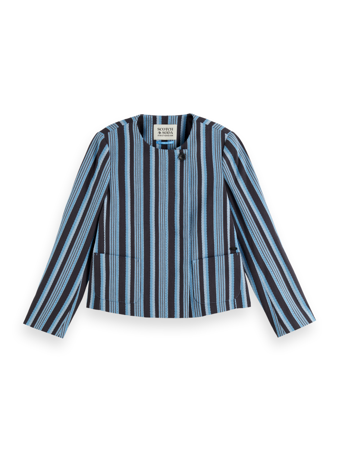 

Textured stripe casual blazer, Lunar pier stripe