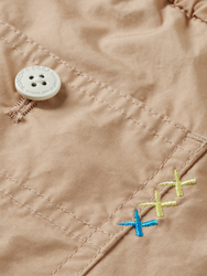 

Structured knitted regular fit polo, Soft camel multi stripes