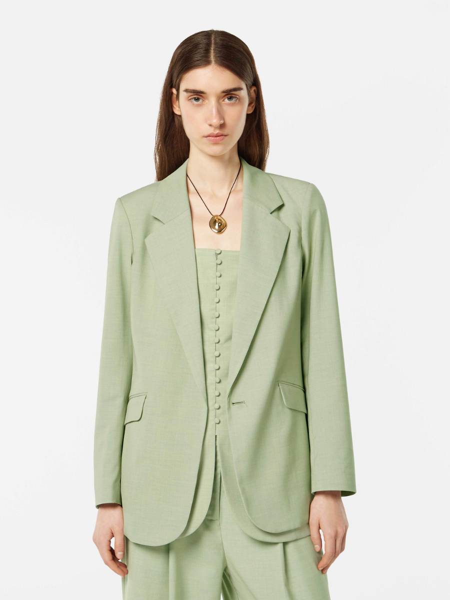 

Drapey belted blazer, Pistachio